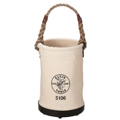 Straight-Wall Bucket, 12" L x 12" W x 15" H, Canvas, Beige Cam Industrial