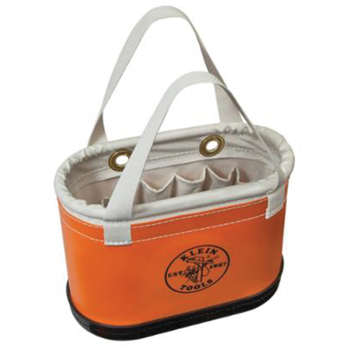 Seau ovale &agrave; coque rigide, 14" lo x 7" la x 10" h, Plastique, Orange Cam Industrial