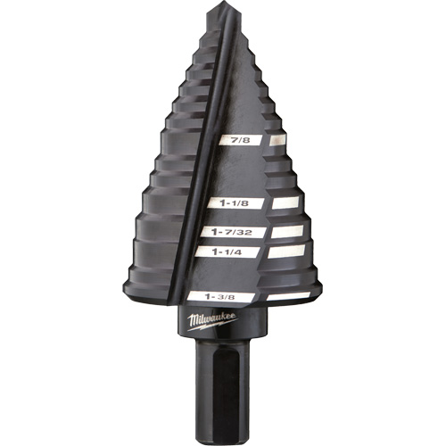 #12 Step Drill Bit, 7/8" - 1-3/8" , High Speed Steel Cam Industrial
