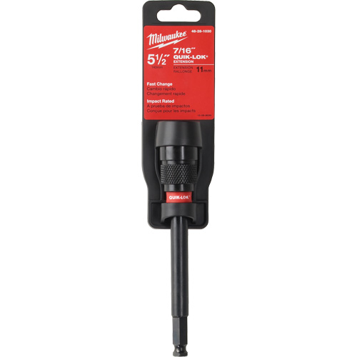 Quik-Lok Impact Drill Bit Extension, 7/16" Max. Diameter, 5-1/2" Length, 7/16" Shank Cam Industrial