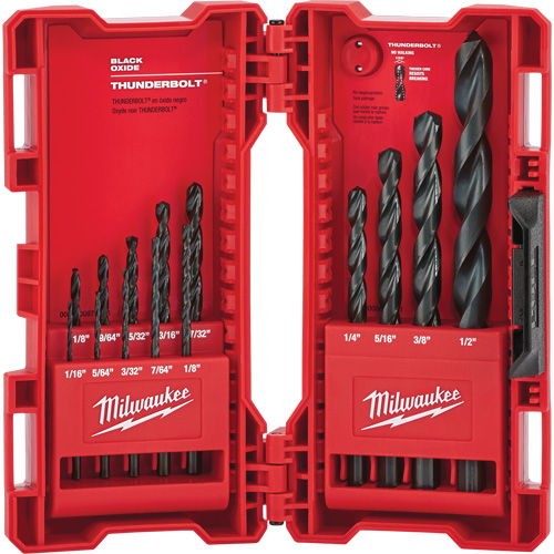 Thunderbolt&reg; Drill Bit Set, 14 Pieces, Steel Cam Industrial