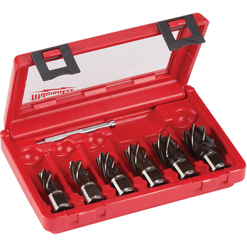 Annular Cutter Drill Bit Set, 6 Pieces, High Speed Steel Cam Industrial