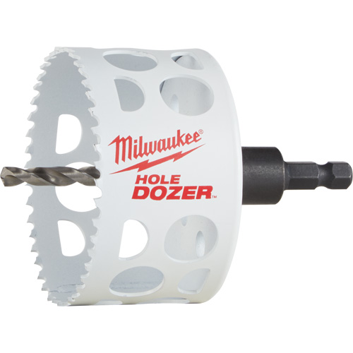 Scie-cloche Hole Dozer avec arbre, 3", Profondeur de la coupe 1-5/8", Bim&eacute;tal Cam Industrial