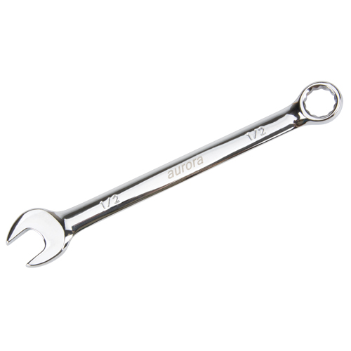Combination Wrench, 12 Point, 1/2", Chrome Finish Cam Industrial