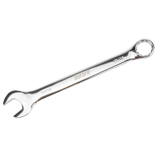 Combination Wrench, 12 Point, 11/16", Chrome Finish Cam Industrial