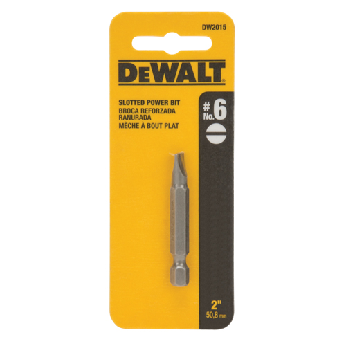 Embout de tournevis, Fente, Embout #6, Prise 1/4", Longueur 2" Cam Industrial