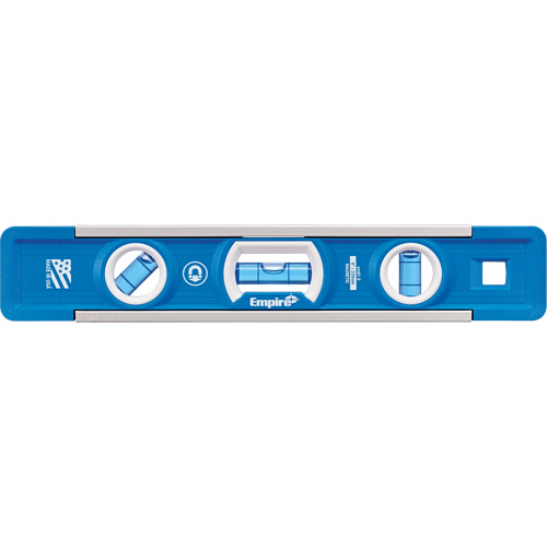 True Blue&reg; Torpedo Level, 9" L, Aluminum, 3 Vials, Magnetic Cam Industrial