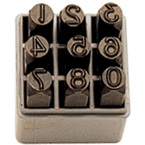 Number Hand Stamp Set, 9 Pieces Cam Industrial