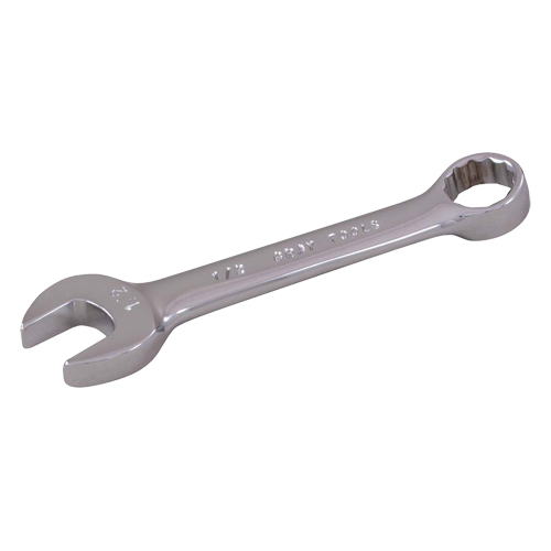 Stubby Combination Wrench, 12 Point, 1/4", Chrome Finish Cam Industrial
