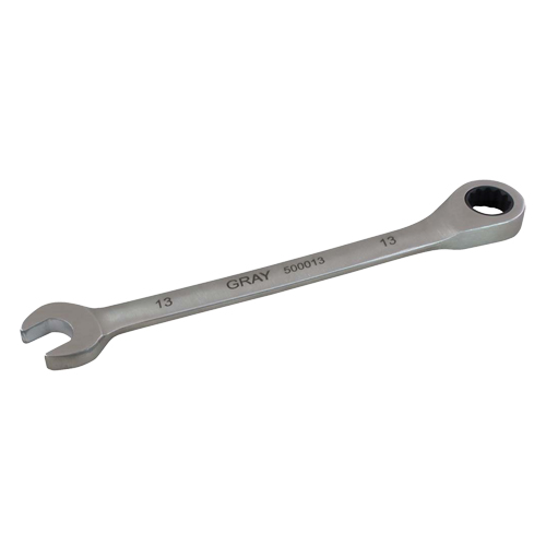 Combination Fixed Head Ratcheting Wrench, 12 Point, 8 mm, Stainless Steel Finish Cam Industrial