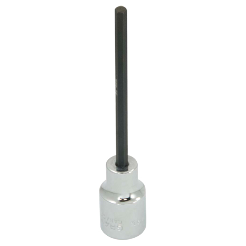 Extra Long Bit Socket, 4 mm x 4" L, 3/8" Drive Cam Industrial