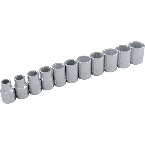 Socket Set, 11 Pcs, 3/8" Drive Size Cam Industrial