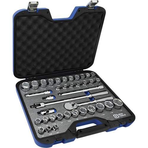 SAE & Metric Socket & Attachments Set, 38 Pcs, 1/2" Drive Size Cam Industrial