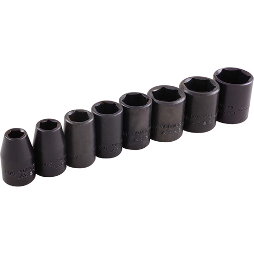 Socket Set, 8 Pcs, Impact, 3/8" Drive Size Cam Industrial