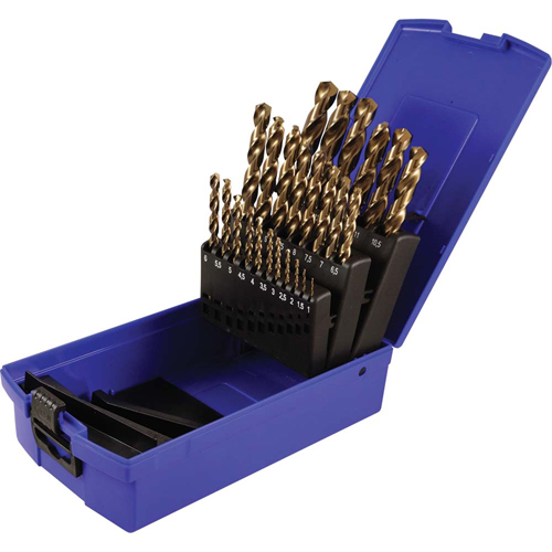 Drill Bit Set, 25 Pieces, High Speed Cobalt Cam Industrial