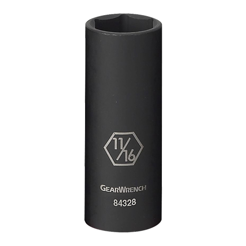 Socket, Impact, 9/16", 3/8" Drive, 6 Points, Deep Cam Industrial