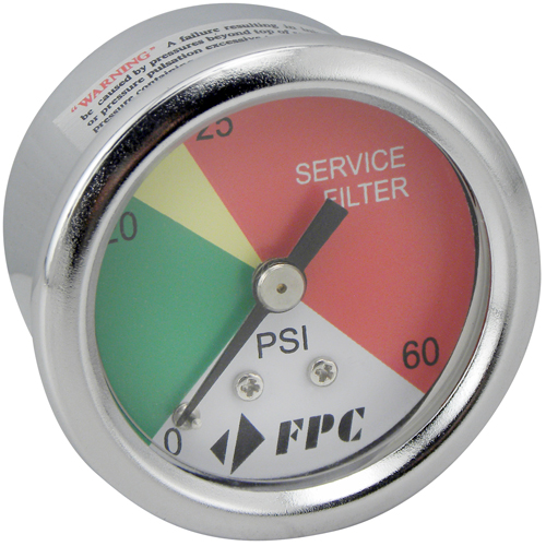 PG1326 Transmission Filter Pressure Gauge, 2" , 0 - 60 psi, Back Mount, Analogue Cam Industrial
