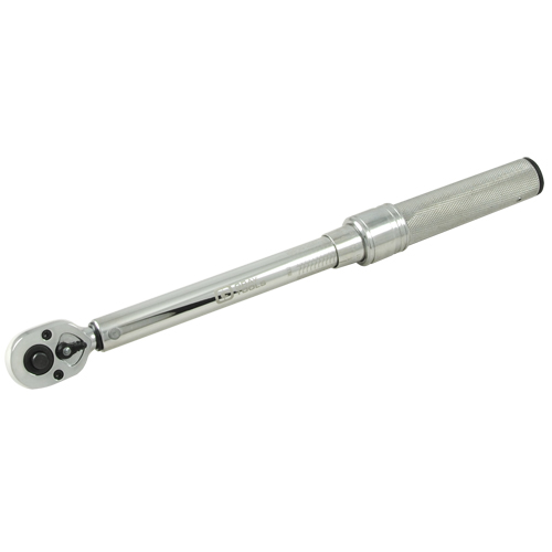 Micrometer Torque Wrench, Click, 3/8" Square Drive, 30 - 250 in-lbs. Cam Industrial