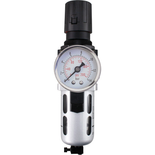 Modular Air Filter/Regulator (Gauge Included), 1/4" NPT, 145 PSI, 0.3 fl. oz. Capacity Cam Industrial