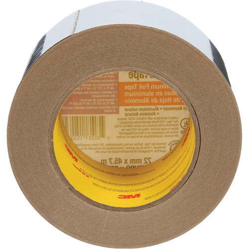 Venture Tape Aluminum Foil Tape, 1.8 mils Thick, 72 mm (3") x 45.7 m (150') Cam Industrial