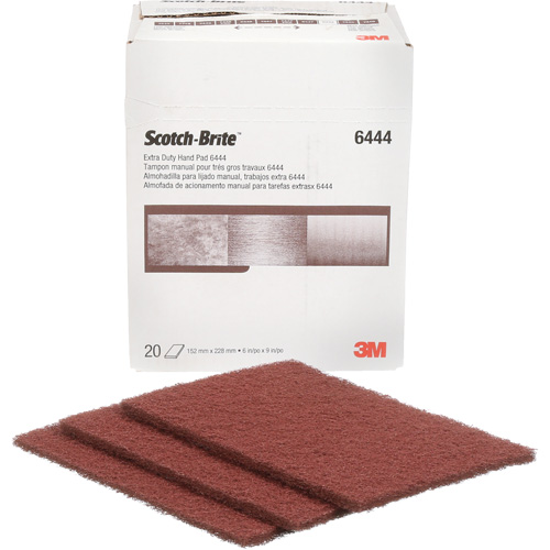 Scotch-Brite Extra-Duty Hand Pad, Aluminum Oxide, 9" x 6", Fine Grit Cam Industrial