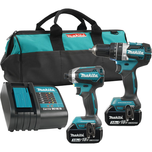 LXT&reg; 2-Tool Brushless Motor Combo Kit, 18 V Cam Industrial