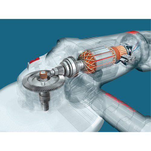 High Performance Large Angle Grinder, 9", 120 V, 15 A, 6500 RPM Cam Industrial