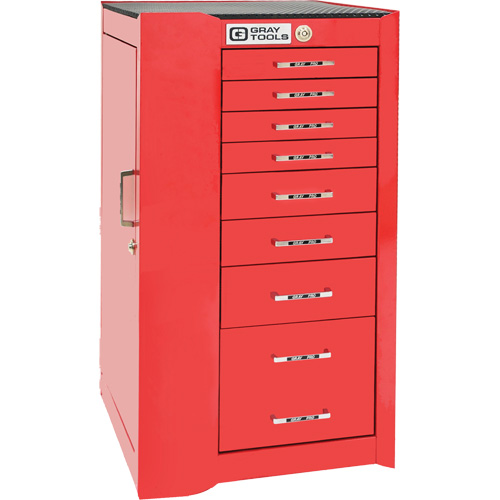 Pro+ Left Side Rider Tool Cabinet, 8 Drawers, 19" W x 19" D x 36-1/2" H, Red Cam Industrial