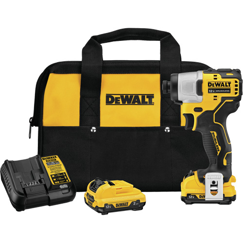 Xtreme Brushless Impact Driver Kit, 1/4", 1450 in-lbs Max. Torque, 12 V, Lithium-Ion Cam Industrial