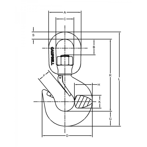 Latched Swivel Hoist Hook Cam Industrial
