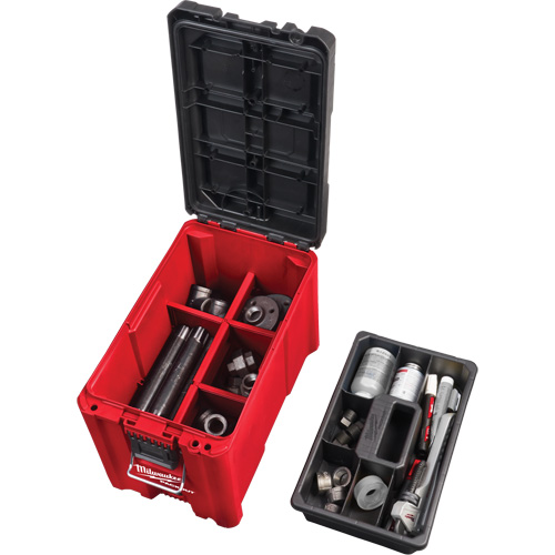 Packout Compact Tool Box, 10" x 16-1/5" x 13", Black/Red Cam Industrial