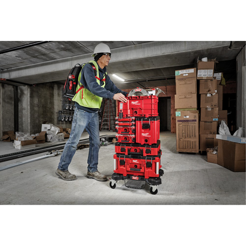 Packout Compact Tool Box, 10" x 16-1/5" x 13", Black/Red Cam Industrial