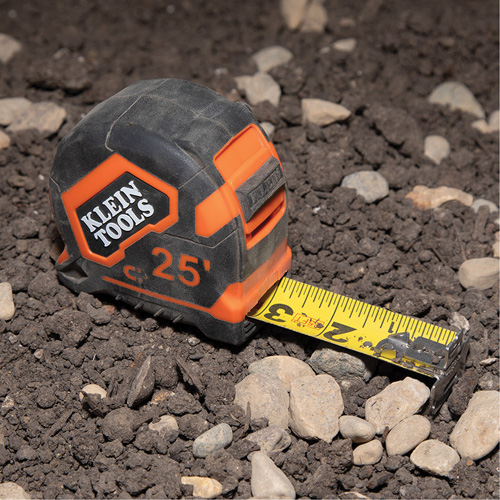 Magnetic Double-Hook Tape Measure, 25', Imperial Graduations Cam Industrial