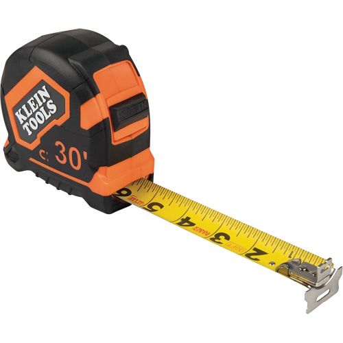Magnetic Double Hook Tape Measure, 30', 1/16" Graduations Cam Industrial