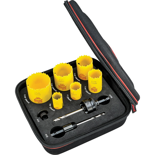 Deep Cut Hole Saw Kit, 9 Pieces Cam Industrial
