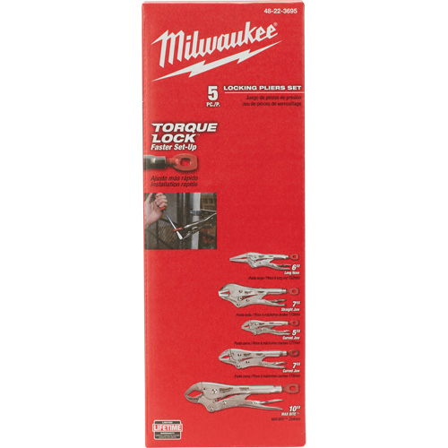 Torque Lock Locking Pliers Kit, 5 Pieces Cam Industrial