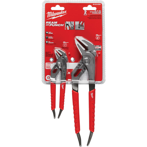 6" & 10" Comfort Grip Straight Jaw Pliers Set, 2 Pieces Cam Industrial