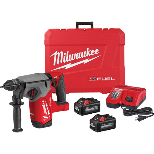 M18 Fuel SDS Plus Rotary Hammer Kit, 18 V, 1", 2 ft-lbs., 1330 RPM Cam Industrial