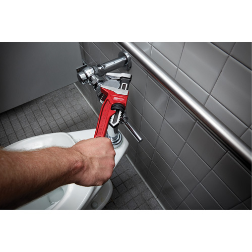 Cl&eacute; &agrave; tuyau &agrave; m&acirc;choires lisses, Cap des m&acirc;choires 2-5/8", Longueur 12", Fini Rev&ecirc;tement en poudre, Prise Ergonomique Cam Industrial