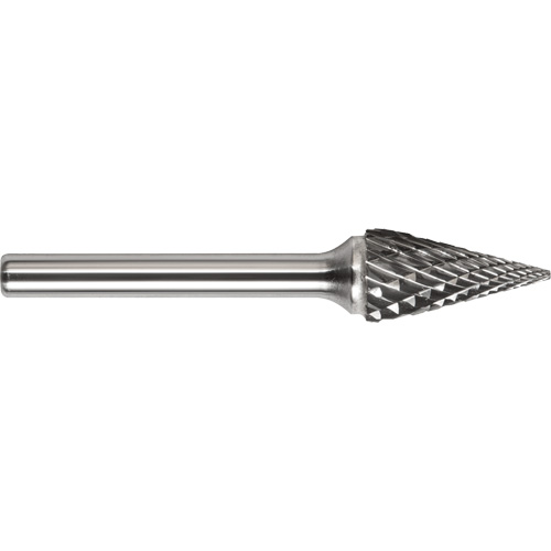 Drillco&reg; Magnum Double Cut Solid Carbide Burr, SM-5, 1/2" Dia., 1/4" Shank, 7/8" Depth of Cut Cam Industrial