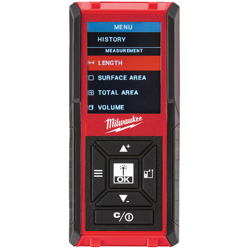 Laser Distance Meter, 0' - 330' (0 m - 100.6 m) Range, Digital (Electronic) Cam Industrial