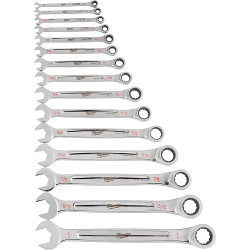 Ratcheting Wrench Set, Combination, 15 Pieces, Imperial Cam Industrial