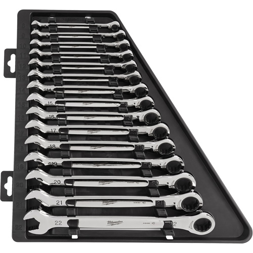 Jeu de cl&eacute;s &agrave; cliquet, Combinaison, 15 morceaux, M&eacute;trique Cam Industrial