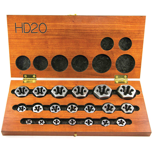 Drillco&reg; Hex Threading Die Set, 20 Pieces Cam Industrial