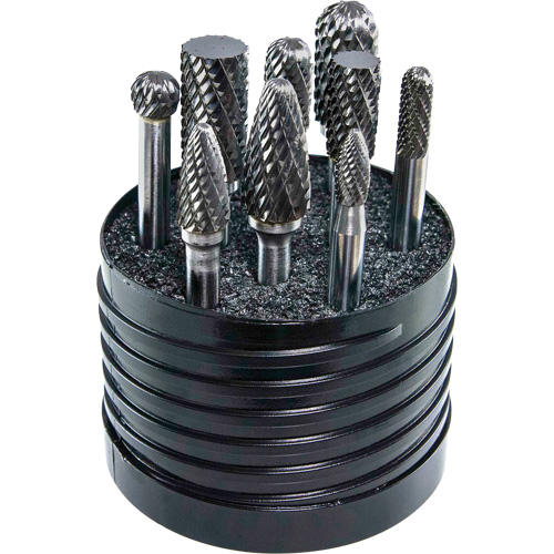 Jeu d'al&eacute;soirs au carbure plein &agrave; simple coupe Magnum SET 1 Drillco, 8 morcea Cam Industrial