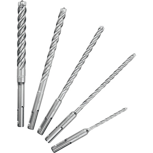 Trousse de forets &agrave; 4 cannelures pour perceuse &agrave; percussion MX4, 5 morceaux, Carbure Cam Industrial