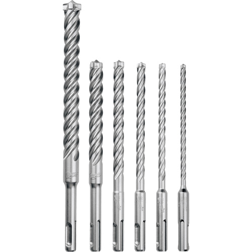 MX4 4-Cutter Rotary Hammer Drill Bit Kit, 6 Pieces, Carbide Cam Industrial
