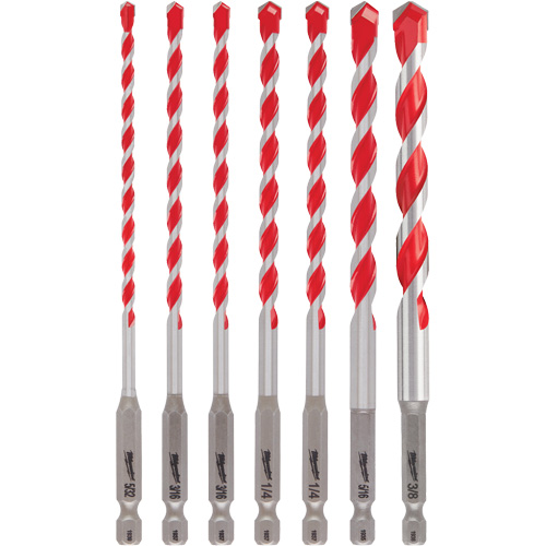 Jeu de forets pour perceuse &agrave; percussion Shockwave, 7 morceaux, Carbure Cam Industrial