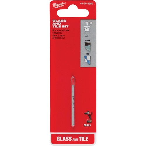 Glass & Tile Bit, 1/8", Carbide Cam Industrial