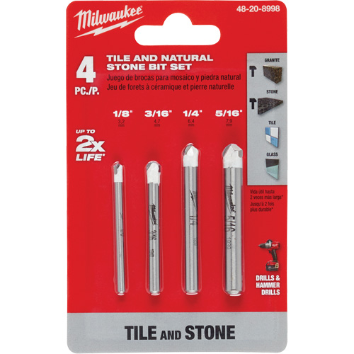 Natural Stone Bit Set, 4 Pieces, Carbide Cam Industrial